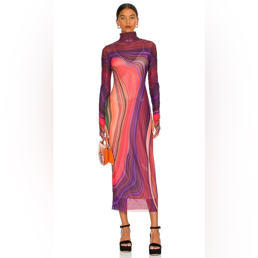AFRM Abstract Long Sleeve Maxi Dress